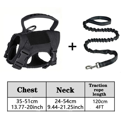 Adjustable Tactical Pet Harness with Leash - Soft Mesh Vest for Large Cats and Dogs - ZOOMNSTORE