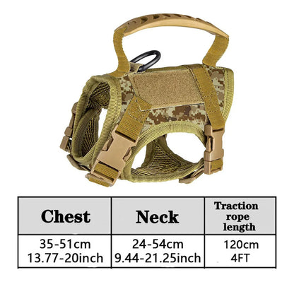 Adjustable Tactical Pet Harness with Leash - Soft Mesh Vest for Large Cats and Dogs - ZOOMNSTORE