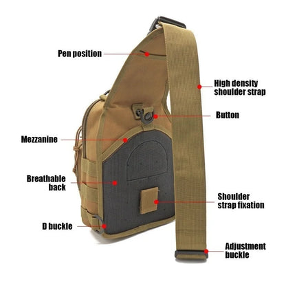 Tactical Sling Backpack - Waterproof EDC Outdoor CCW Daypack for Hiking and Camping - ZOOMNSTORE