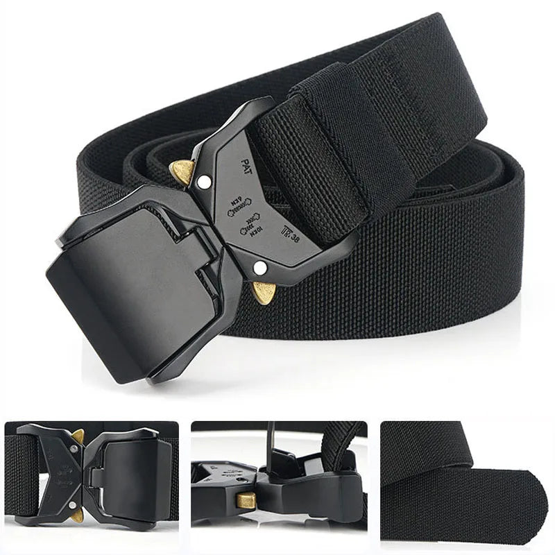 Tactical Waist Belt - Durable Canvas Belt With Automatic Buckle & Quick Release - ZOOMNSTORE