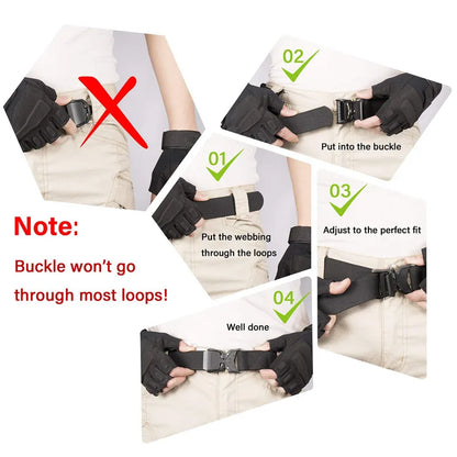 Tactical Waist Belt - Durable Canvas Belt With Automatic Buckle & Quick Release - ZOOMNSTORE