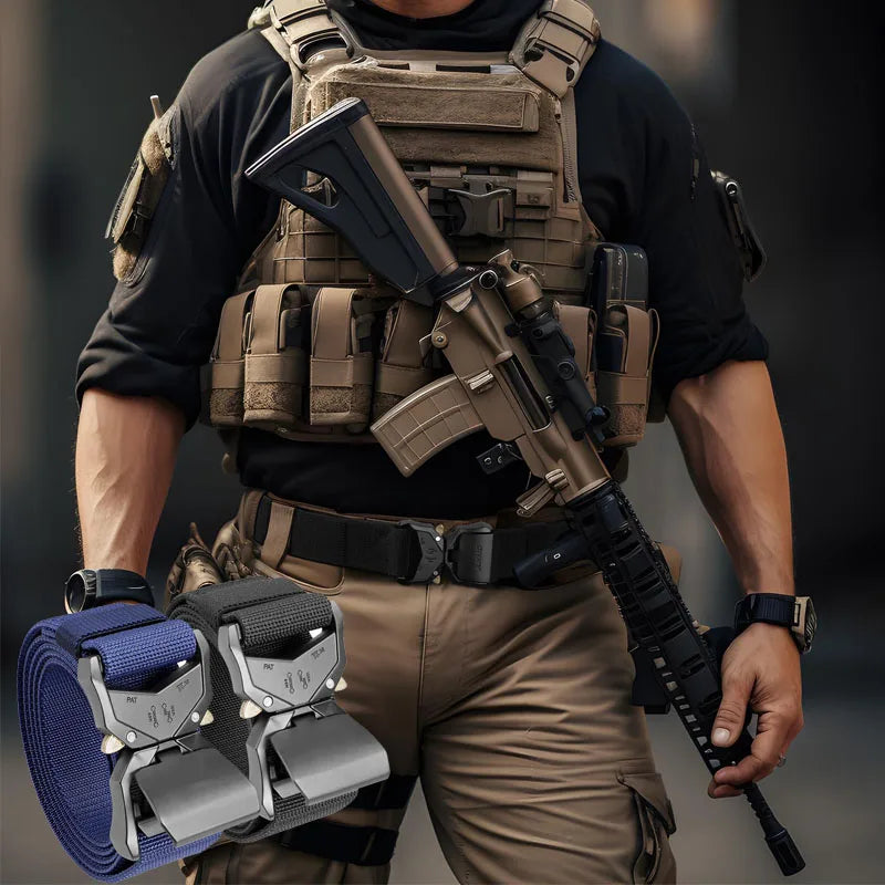 Tactical Waist Belt - Durable Canvas Belt With Automatic Buckle & Quick Release - ZOOMNSTORE