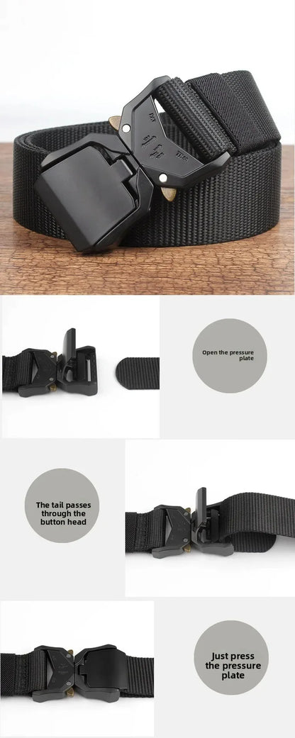 Tactical Waist Belt - Durable Canvas Belt With Automatic Buckle & Quick Release - ZOOMNSTORE