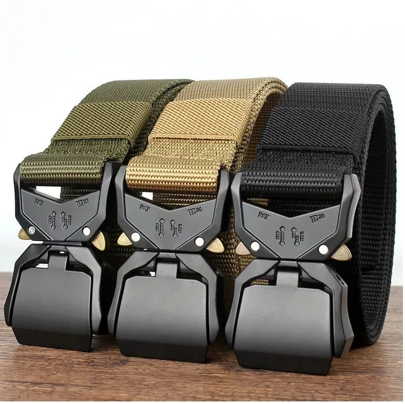 Tactical Waist Belt - Durable Canvas Belt With Automatic Buckle & Quick Release - ZOOMNSTORE