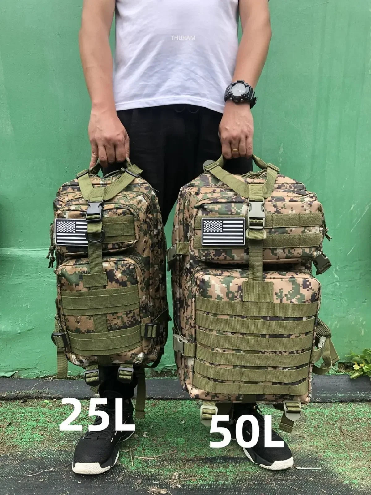 Tactical Waterproof Backpack - 25L50L Nylon Rucksack for Trekking Fishing Hunting Camping Hiking - ZOOMNSTORE