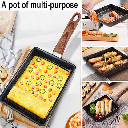 Tamagoyaki Egg Pan | Small Frying Pan with Bakelite Handle | Easy Flip Omelet - ZOOMNSTORE