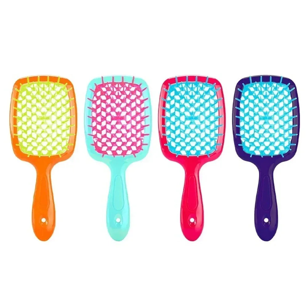 Tangled Hair Comb Detangling Hair Brush Massage Combs Hollow Out Wet Curly Hair Brushes Barber Comb Salon Hair Styling Tools - ZOOMNSTORE