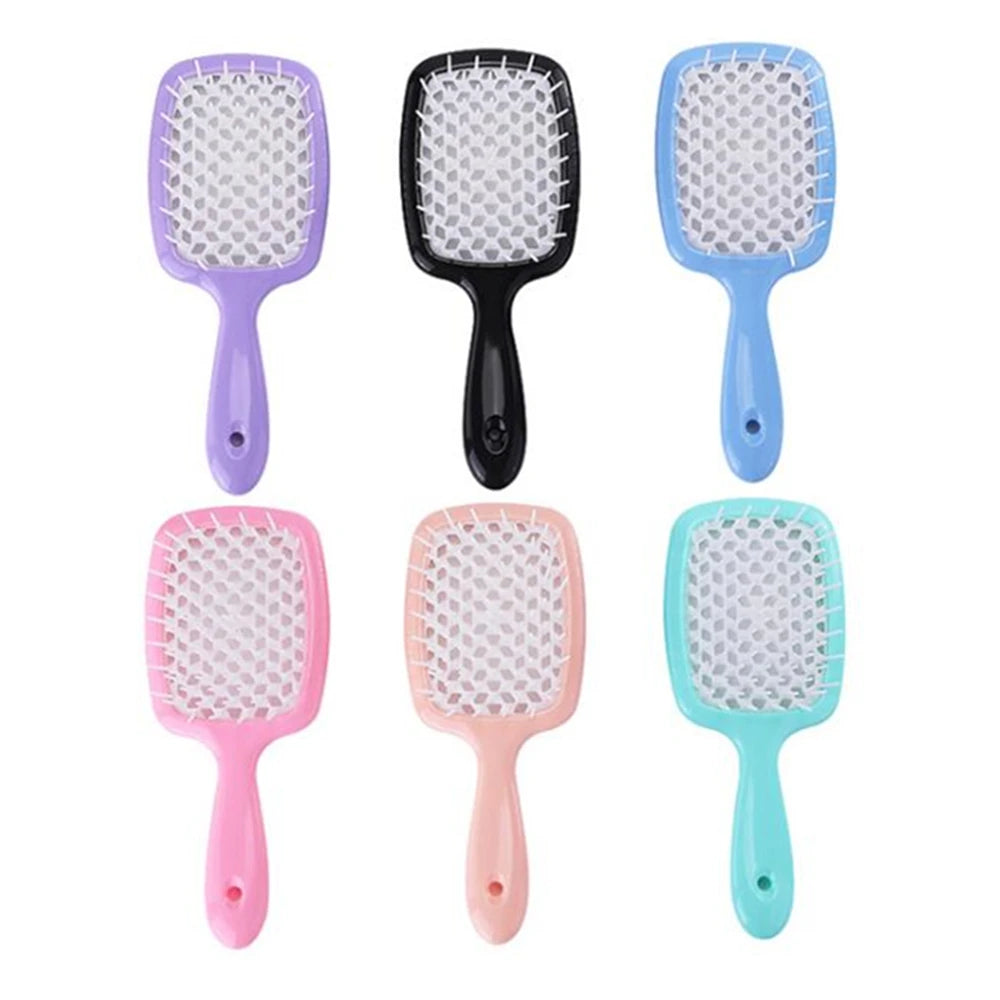 Tangled Hair Comb Detangling Hair Brush Massage Combs Hollow Out Wet Curly Hair Brushes Barber Comb Salon Hair Styling Tools - ZOOMNSTORE