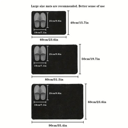 Tapete absorvente antiderrapante do assoalho, veludo coral, esteira da porta do banheiro, esteira do banho, decoração home - ZOOMNSTORE