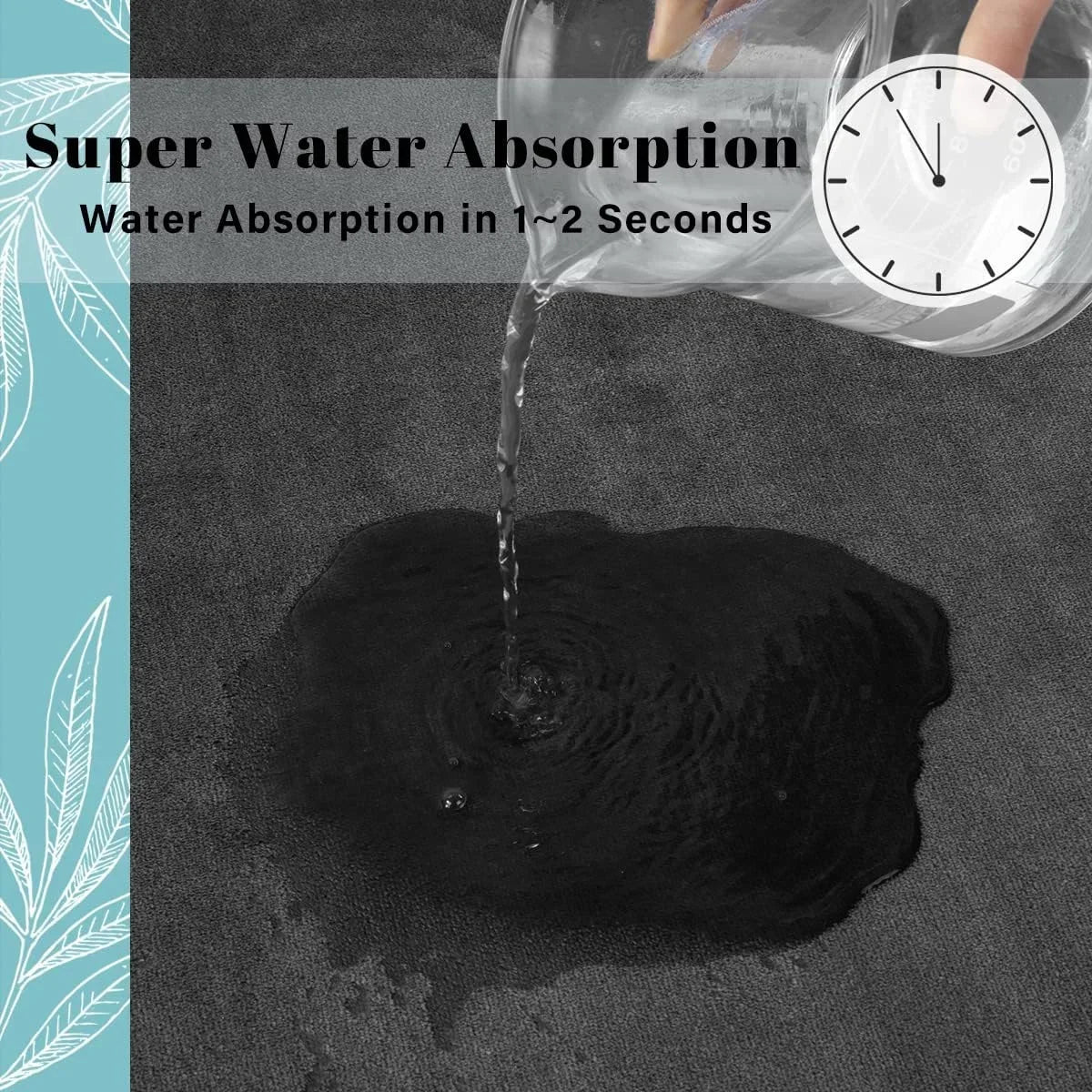 Tapete absorvente antiderrapante do assoalho, veludo coral, esteira da porta do banheiro, esteira do banho, decoração home - ZOOMNSTORE