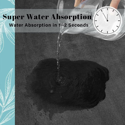 Tapete absorvente antiderrapante do assoalho, veludo coral, esteira da porta do banheiro, esteira do banho, decoração home - ZOOMNSTORE