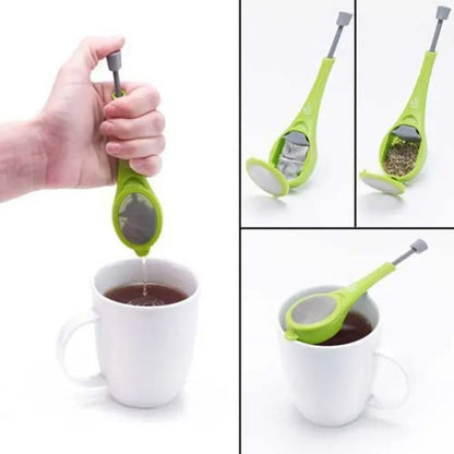 Tea Infuser Plunger - Reusable Plastic Tea Steeping Tool with Loose Leaf Strainer - ZOOMNSTORE