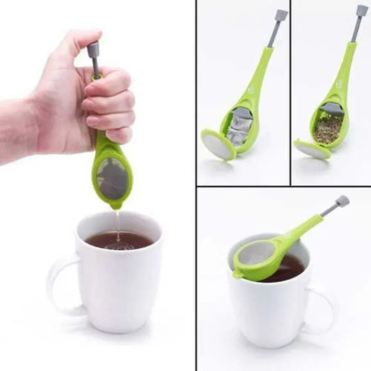 Tea Infuser Plunger - Reusable Plastic Tea Steeping Tool with Loose Leaf Strainer - ZOOMNSTORE