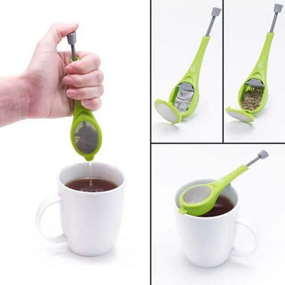 Tea Infuser Plunger - Reusable Plastic Tea Steeping Tool with Loose Leaf Strainer - ZOOMNSTORE
