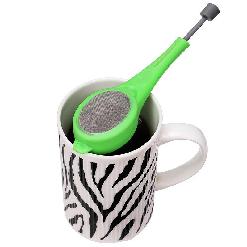 Tea Infuser Plunger - Reusable Plastic Tea Steeping Tool with Loose Leaf Strainer - ZOOMNSTORE