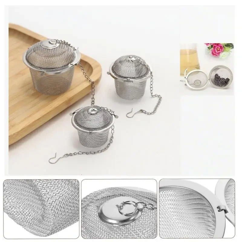 Tea Spice Strainer - Stainless Steel Mesh Ball | Lockable Herbal Tea Infuser - ZOOMNSTORE