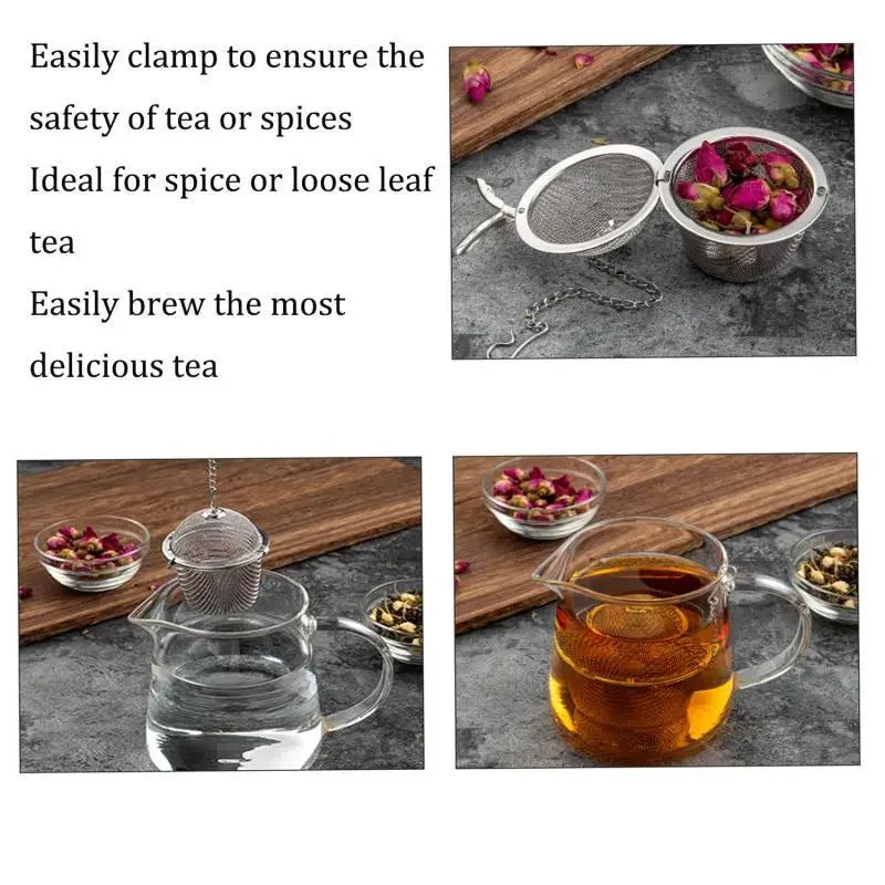 Tea Spice Strainer - Stainless Steel Mesh Ball | Lockable Herbal Tea Infuser - ZOOMNSTORE