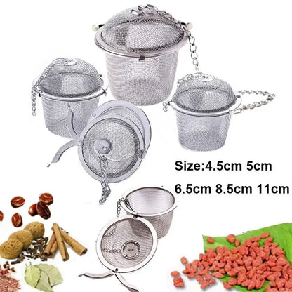 Tea Spice Strainer - Stainless Steel Mesh Ball | Lockable Herbal Tea Infuser - ZOOMNSTORE