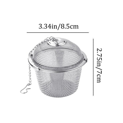 Tea Spice Strainer - Stainless Steel Mesh Ball | Lockable Herbal Tea Infuser - ZOOMNSTORE