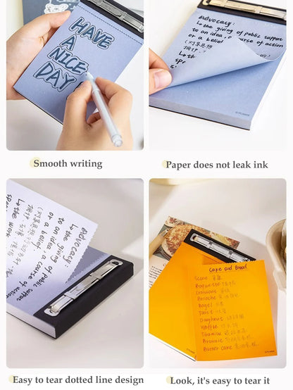 75 Sheets Blank Notepad - Tearable Student Memo Notebook - ZOOMNSTORE