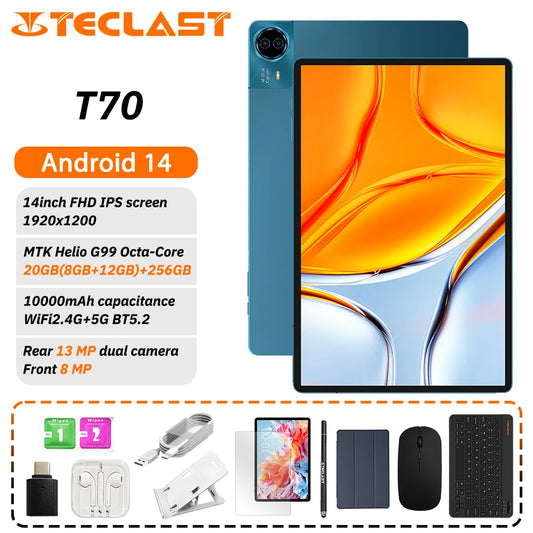 Teclast T70 Tablet - 14 FHD MTK G99 8GB RAM 256GB Android 14 4G Dual SIM 10000mAh - ZOOMNSTORE