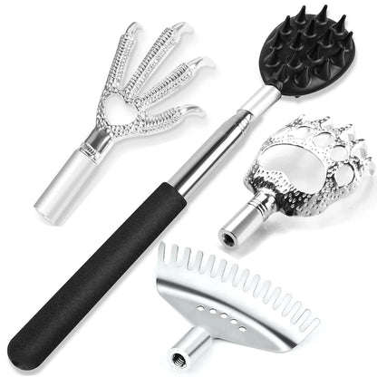 Telescopic Back Scratcher | 4 in 1 Extendable Back Massager with Detachable Heads - ZOOMNSTORE