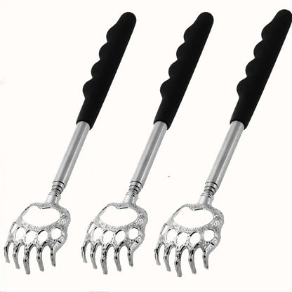 Telescopic Back Scratcher – Extendable Stainless Steel Bear Claw Massager with Rubber Handle - ZOOMNSTORE