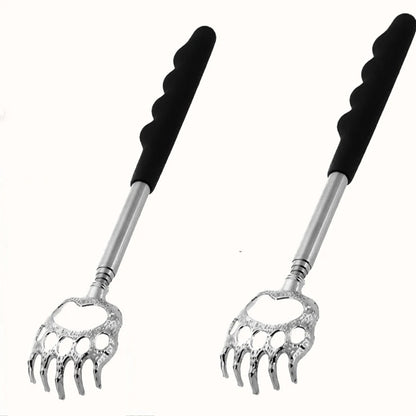 Telescopic Back Scratcher – Extendable Stainless Steel Bear Claw Massager with Rubber Handle - ZOOMNSTORE