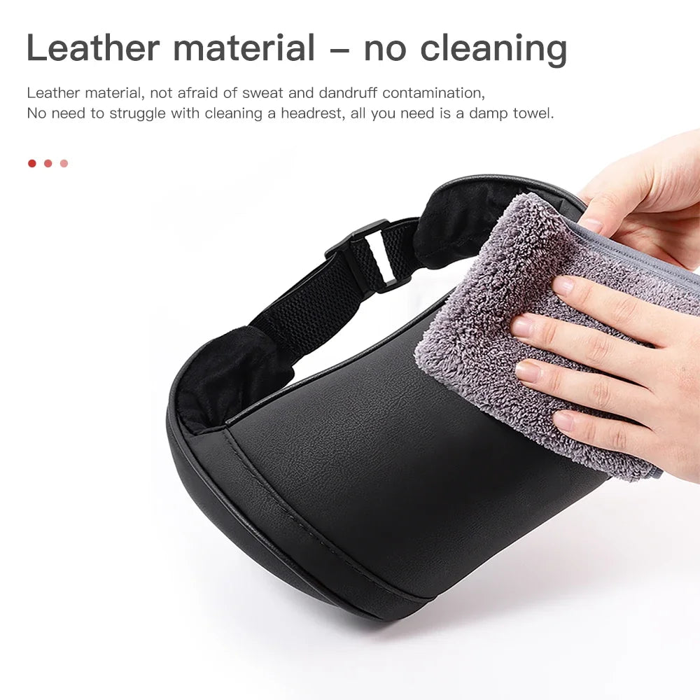 Tesla Neck Pillow – PU Leather Memory Foam Car Neck Rest Cushion for Model 3 - ZOOMNSTORE