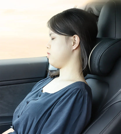 Tesla Neck Pillow – PU Leather Memory Foam Car Neck Rest Cushion for Model 3 - ZOOMNSTORE