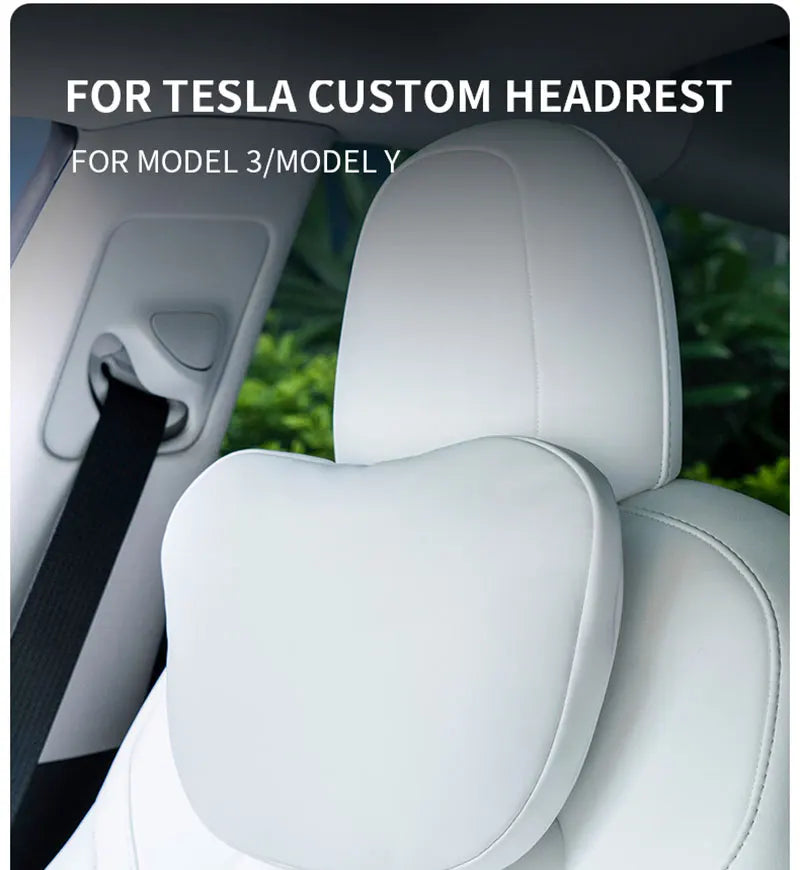Tesla Neck Pillow – Comfortable Soft Neck Cushion with Premium Nappa Leather and Elastic Strap - ZOOMNSTORE