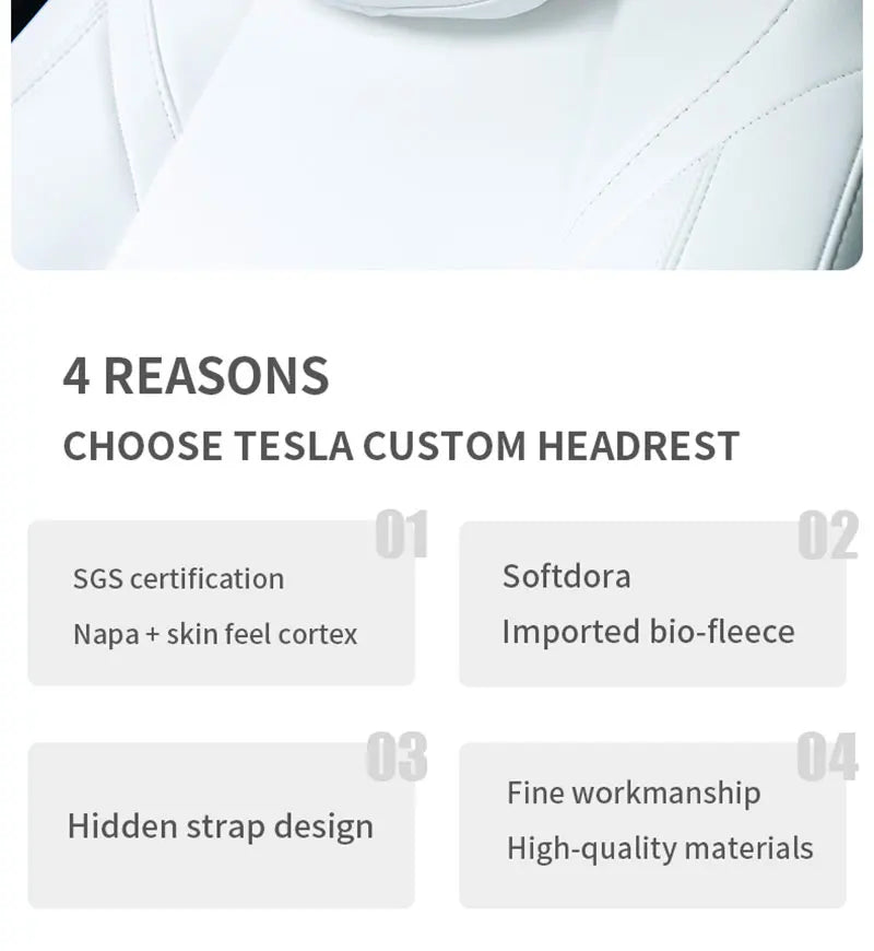 Tesla Neck Pillow – Comfortable Soft Neck Cushion with Premium Nappa Leather and Elastic Strap - ZOOMNSTORE