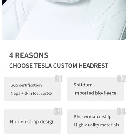 Tesla Neck Pillow – Comfortable Soft Neck Cushion with Premium Nappa Leather and Elastic Strap - ZOOMNSTORE