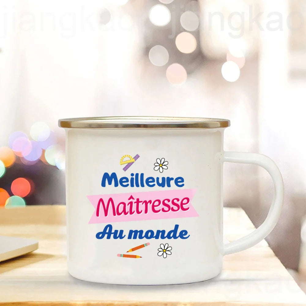 Thank You Teacher Mug – Eco-Friendly Enamel Coffee Cup | Rustic Camping Gift - ZOOMNSTORE