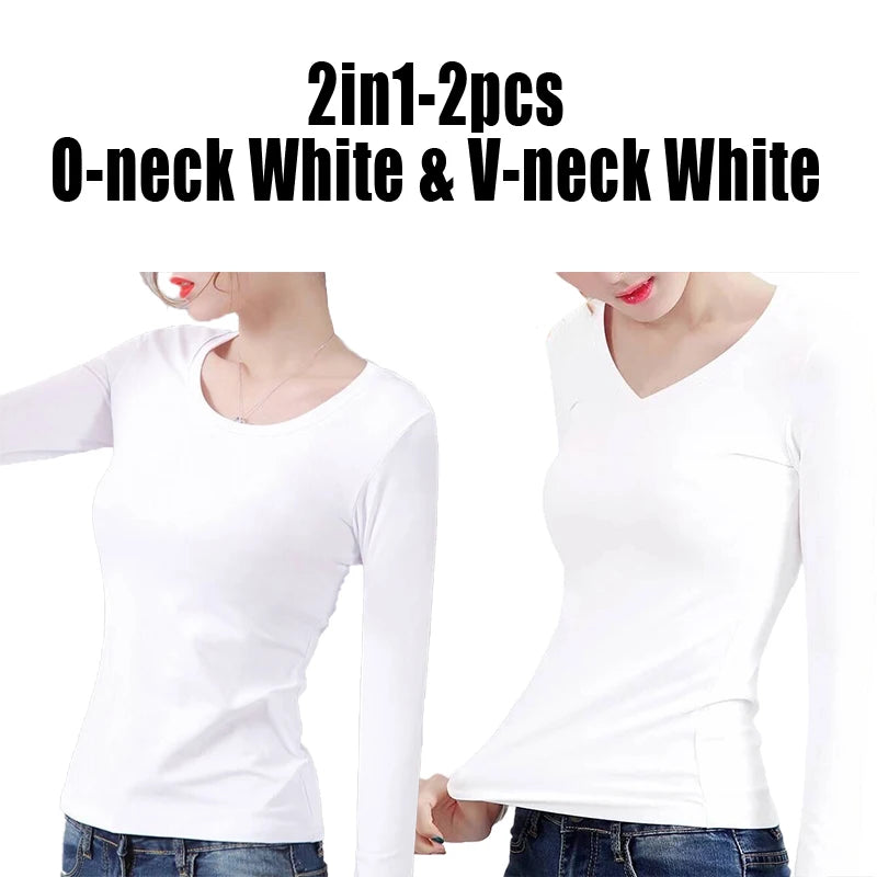 Thermal Crop Top - Women's Long Sleeve Slim Fit Black Velvet Tee With Heating Fiber - ZOOMNSTORE