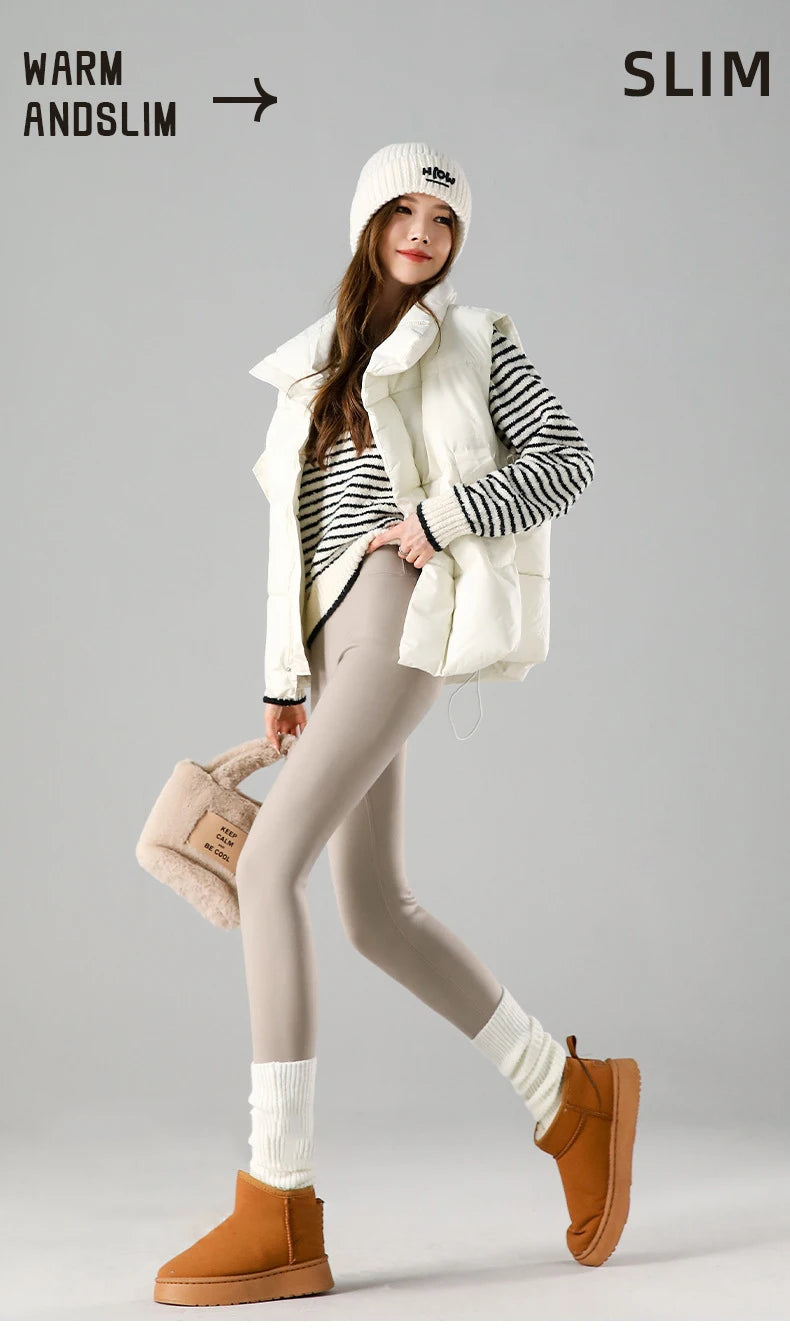 Thermal Fleece Leggings - High Waist Winter Warm Leggings With Rabbit Wool Insulation - ZOOMNSTORE