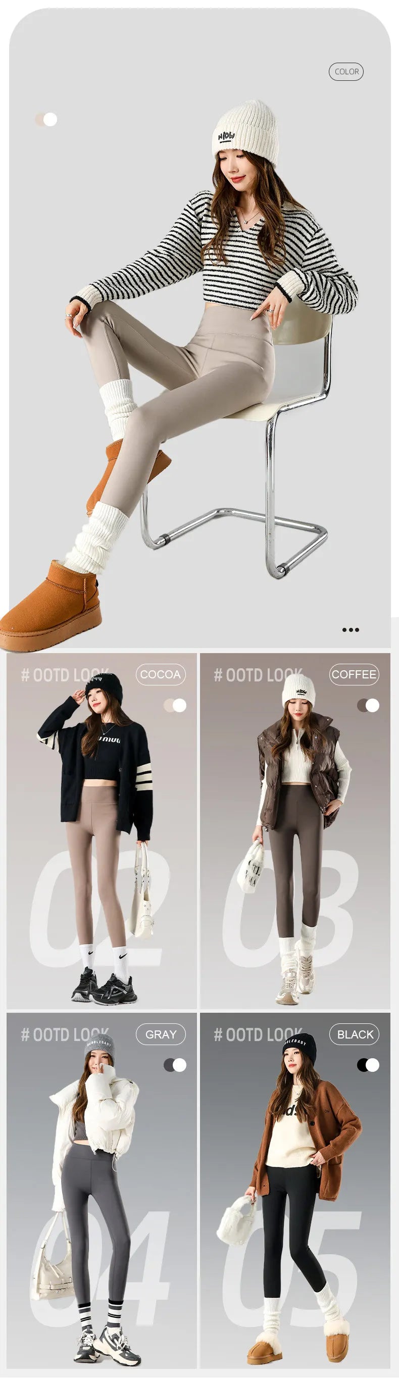 Thermal Fleece Leggings - High Waist Winter Warm Leggings With Rabbit Wool Insulation - ZOOMNSTORE