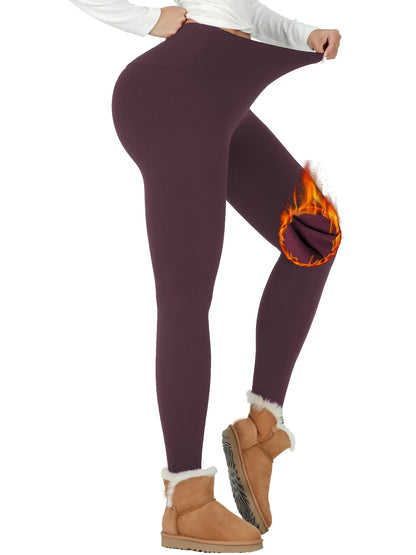 Thermal Fleece Leggings – High Waisted Warm Winter Workout Pants For Women - ZOOMNSTORE