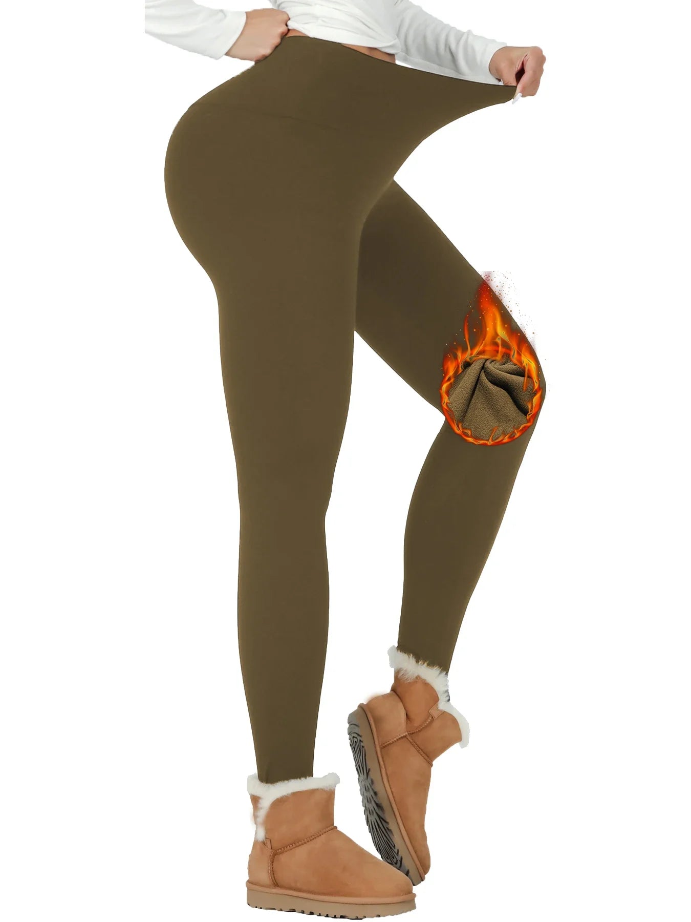 Thermal Fleece Leggings – High Waisted Warm Winter Workout Pants For Women - ZOOMNSTORE