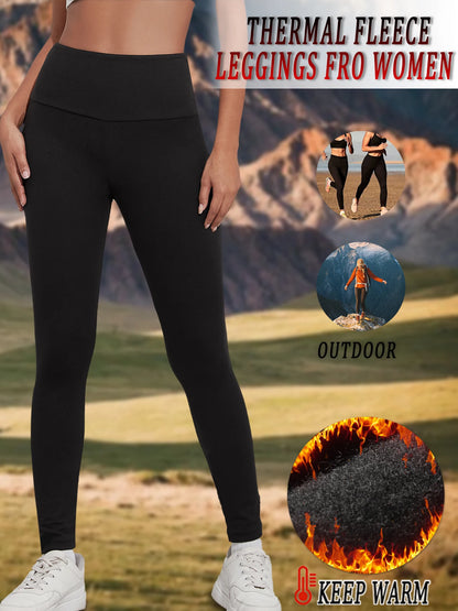 Thermal Fleece Leggings – High Waisted Warm Winter Workout Pants For Women - ZOOMNSTORE