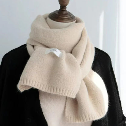 Unisex Winter Thermal Knitted Scarf - Warm Solid Color Neck Wrap - ZOOMNSTORE