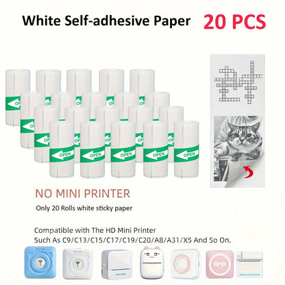 Mini Thermal Sticker Paper - 57mm Color Label Sheets for PeriPage PAPERANG Poooli Printers - ZOOMNSTORE
