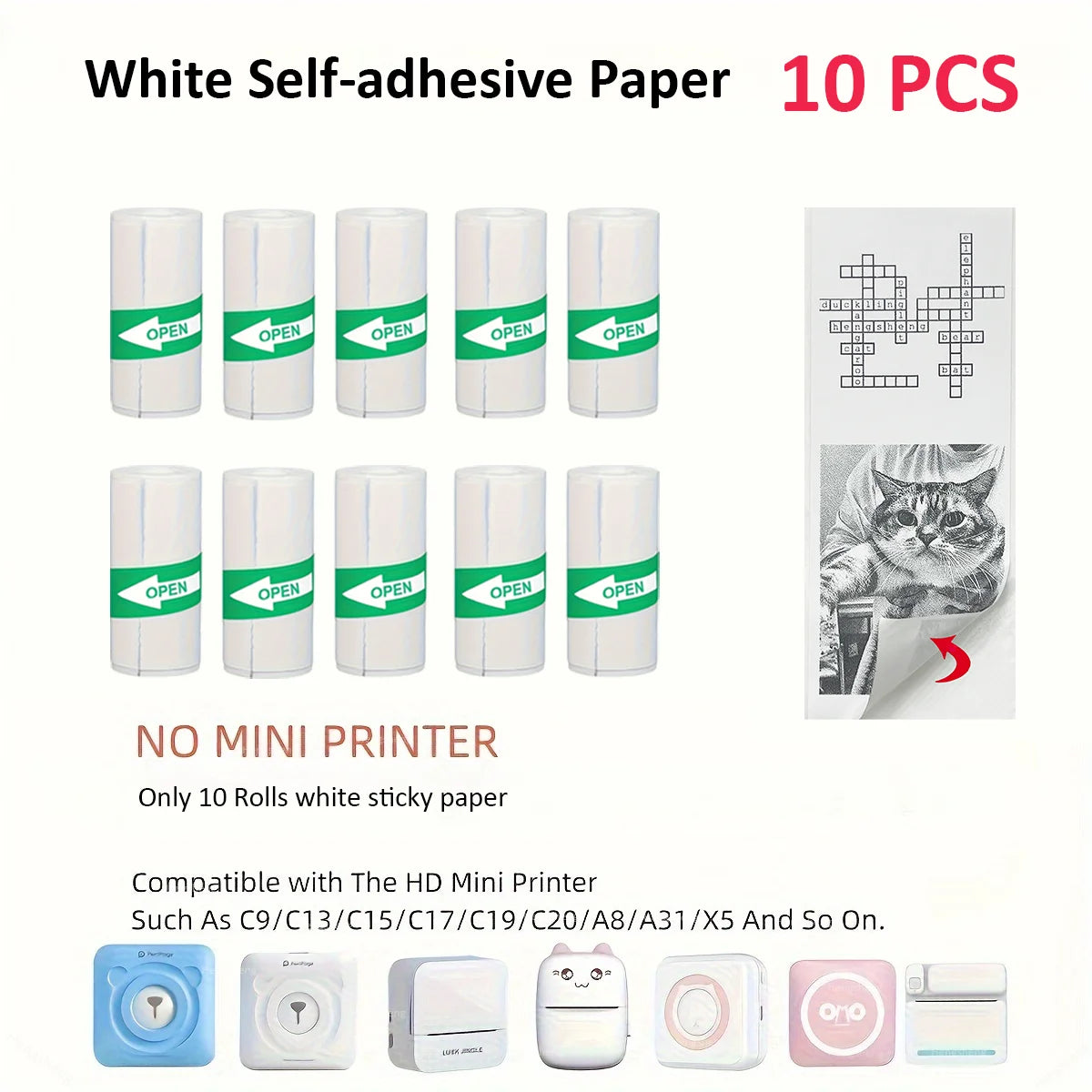 Mini Thermal Sticker Paper - 57mm Color Label Sheets for PeriPage PAPERANG Poooli Printers - ZOOMNSTORE