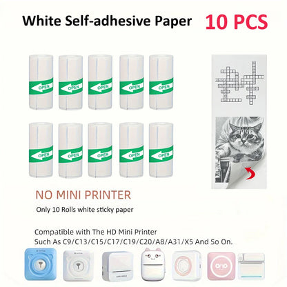 Mini Thermal Sticker Paper - 57mm Color Label Sheets for PeriPage PAPERANG Poooli Printers - ZOOMNSTORE