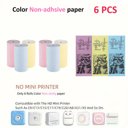 Mini Thermal Sticker Paper - 57mm Color Label Sheets for PeriPage PAPERANG Poooli Printers - ZOOMNSTORE