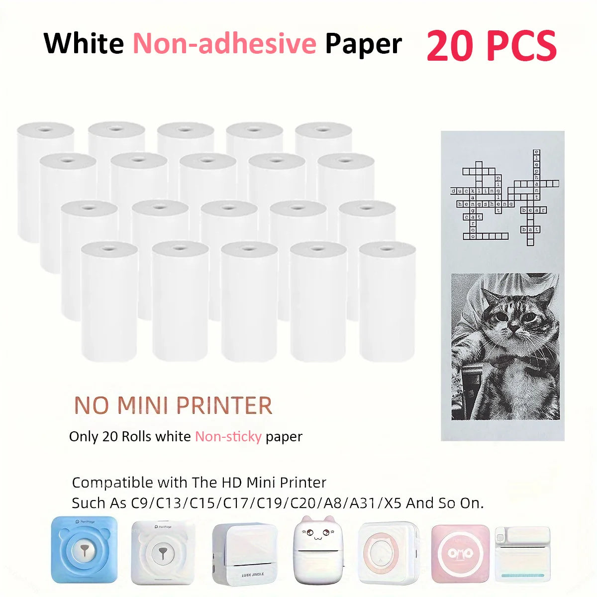 Mini Thermal Sticker Paper - 57mm Color Label Sheets for PeriPage PAPERANG Poooli Printers - ZOOMNSTORE