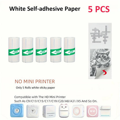 Mini Thermal Sticker Paper - 57mm Color Label Sheets for PeriPage PAPERANG Poooli Printers - ZOOMNSTORE