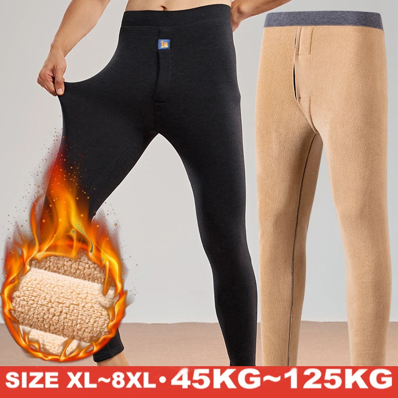 Thermal Underwear Men's Winter Clothes Fleece Keep Warm Pants Soft comfortable Underpants Sleepwear Breathable Thermo Leggings - ZOOMNSTORE