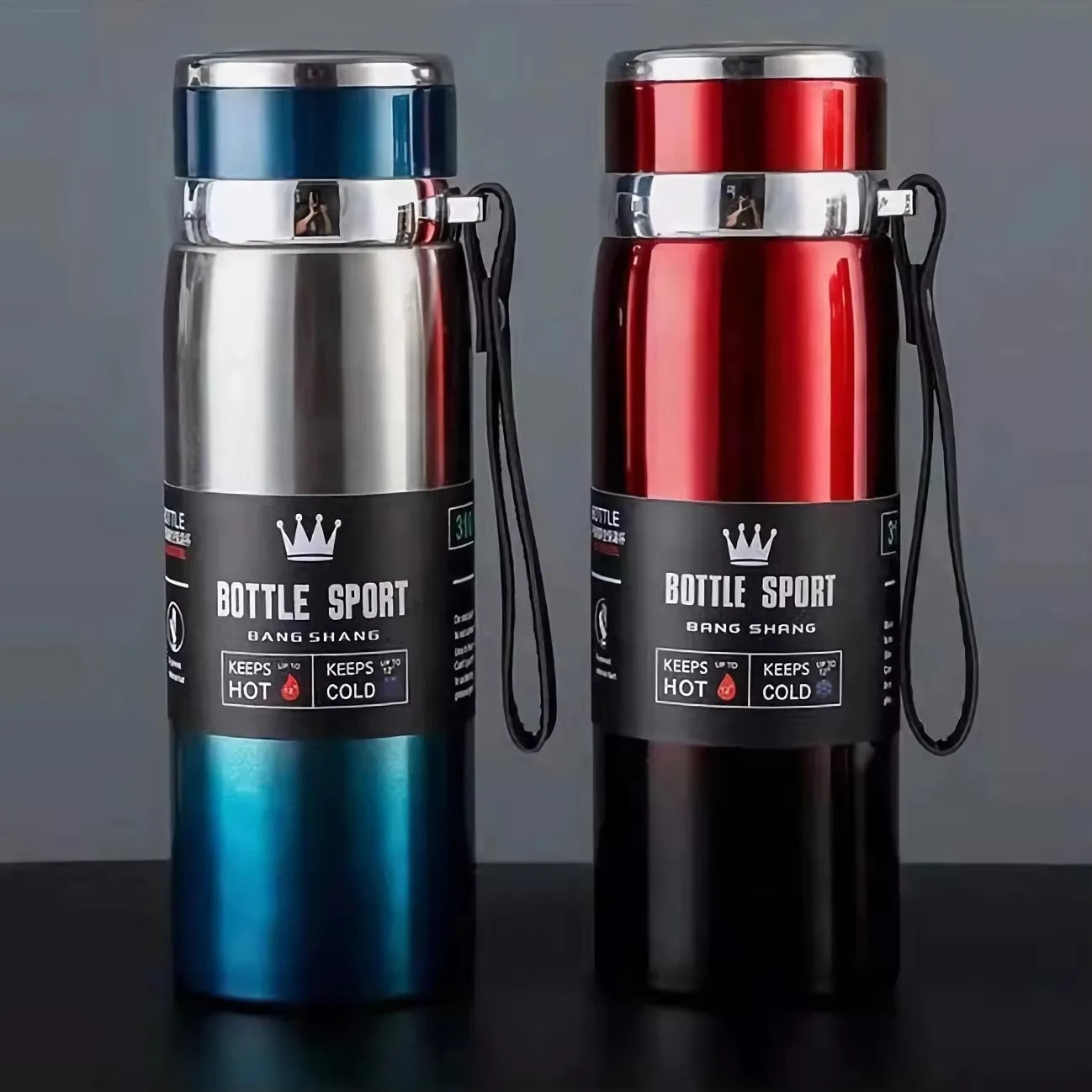 Thermal Water Bottle – 1 Liter Stainless Steel Flask With Double Wall Insulation - ZOOMNSTORE