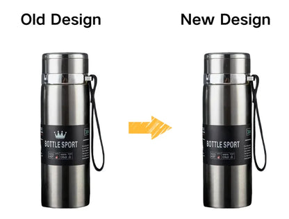 Thermal Water Bottle – 1 Liter Stainless Steel Flask With Double Wall Insulation - ZOOMNSTORE